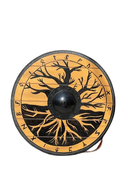 Handmade Viking Tree Design Wooden Shield 24 inches
